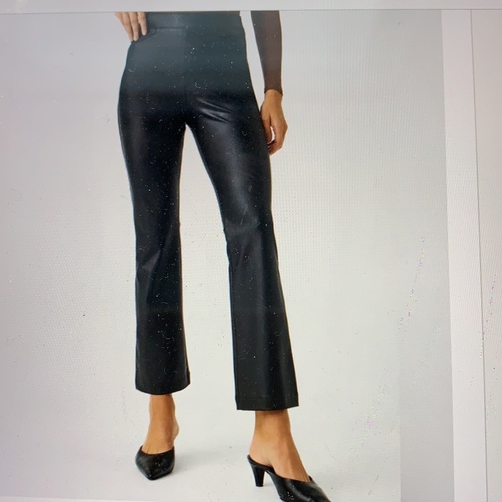 Spanx Leather-Like Kick Flare Cropped Pants 2X